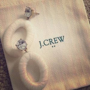 J.Crew white oval drop earrings